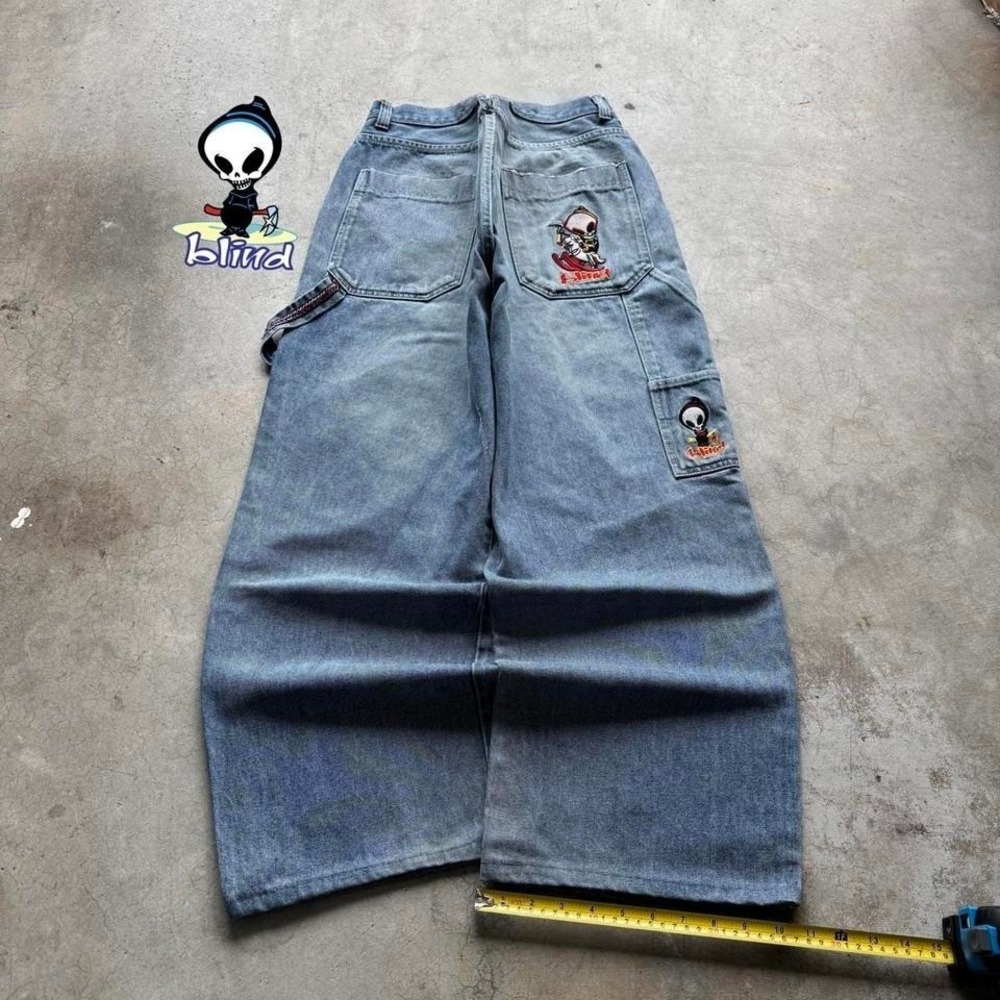 Baggy Blind Skateboards Wide Leg Jnco Styl Denim Y2k Vintage 90s Jeans 32x30